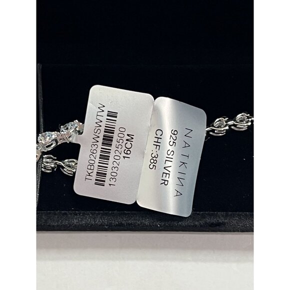 NATKINA x Jourdan Sloane Frosted Teardrop Bracelet in White Silver - Picture 4 of 4